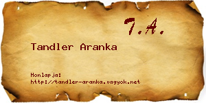 Tandler Aranka névjegykártya